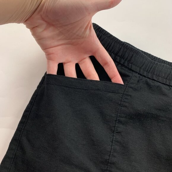 Old Navy Black Linen Blend High Rise Pull On Shorts XL - Picture 2 of 6